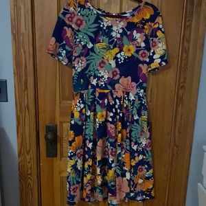 LulaRoe Amelia Navy Floral dress 2X Like New